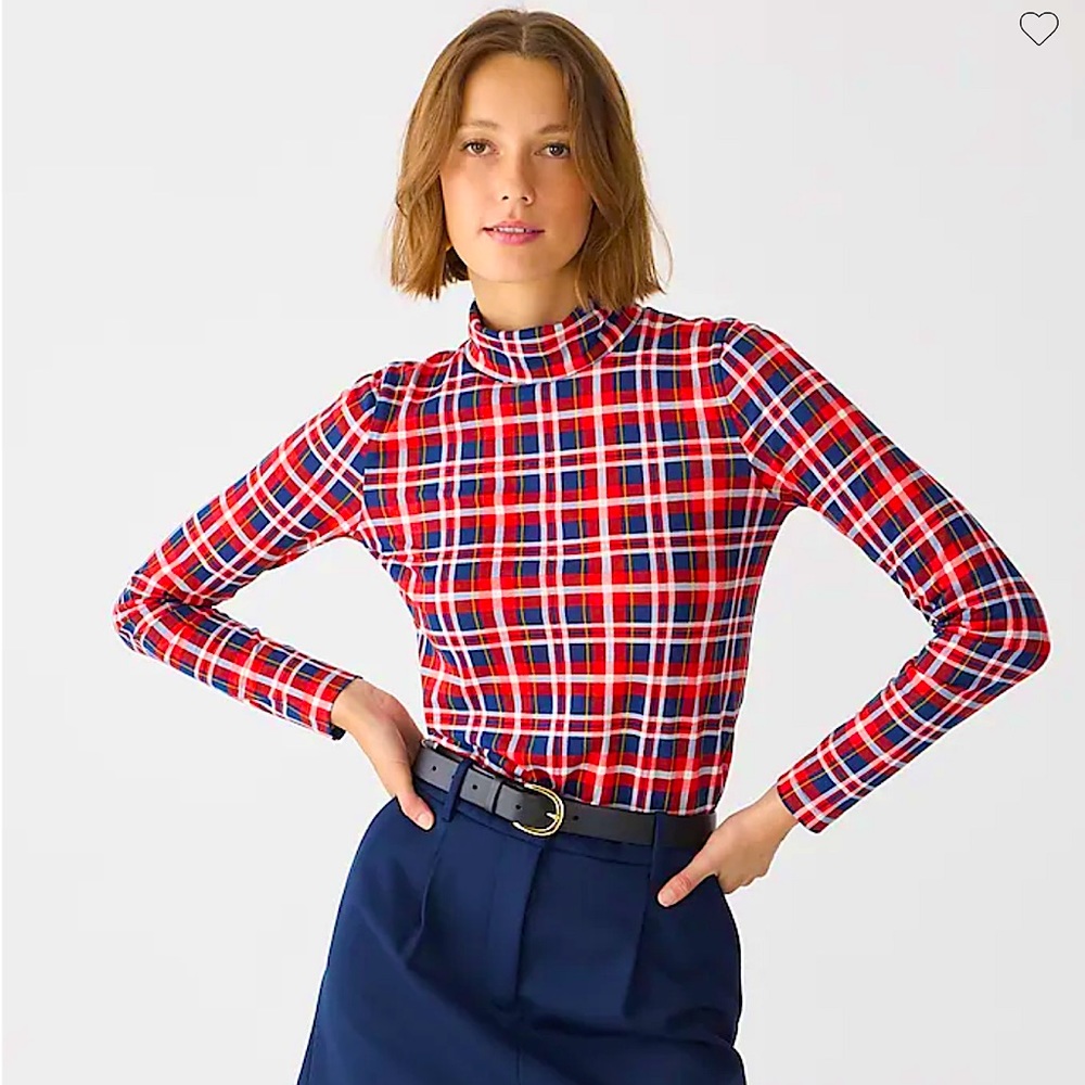 *NWT* J. Crew Tissue turtleneck in plaid